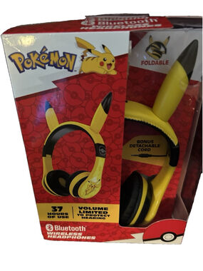 Pokemon Wireless Bluetooth Headphones Yellow, Foldable, Over the ear